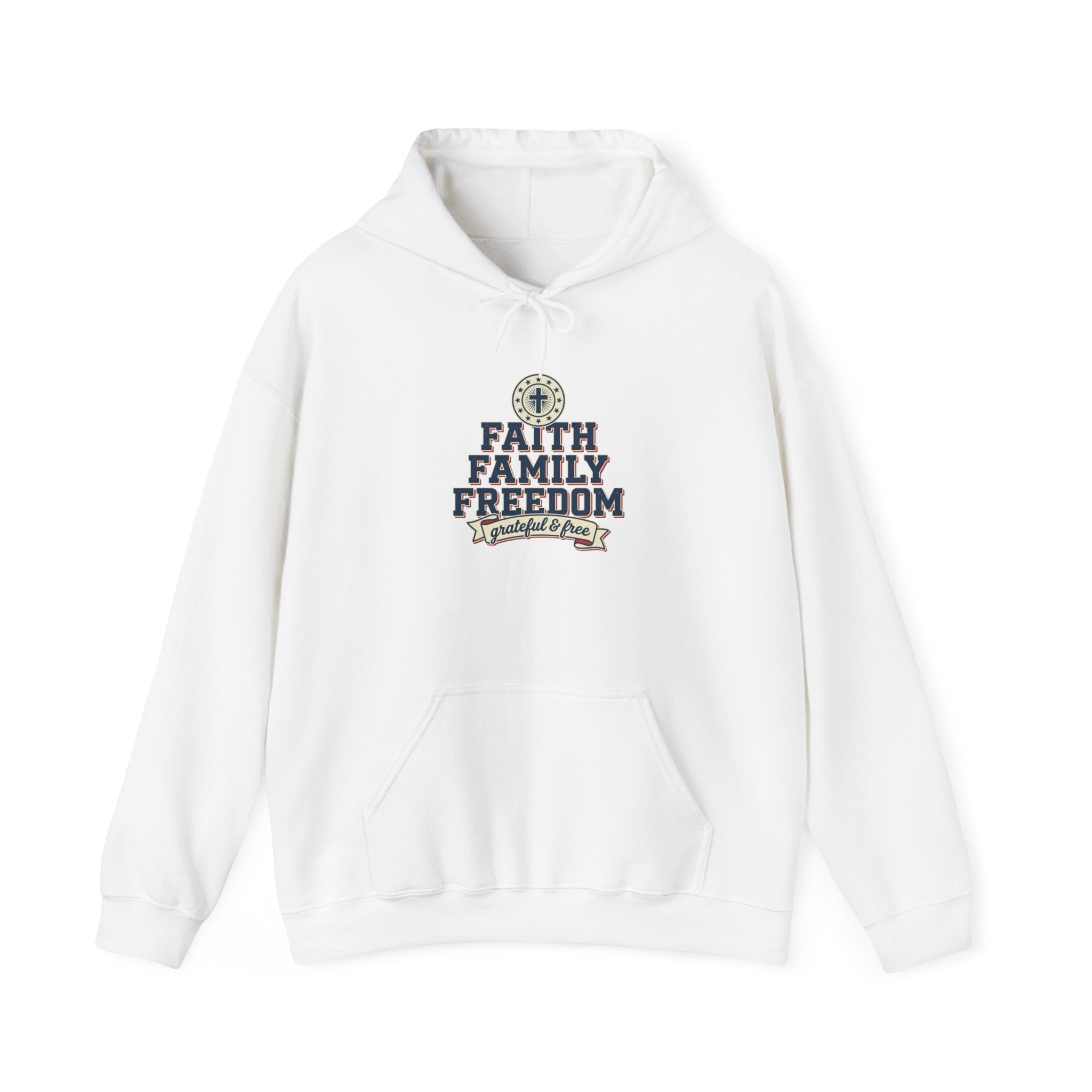 Faith Family Freedom Hoodie | patriotic, faith-based vintage Americana
