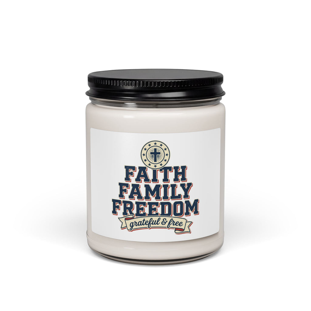 Faith Family Freedom Candle | Patriotic Faith-Based, Vintage Americana 4th of July