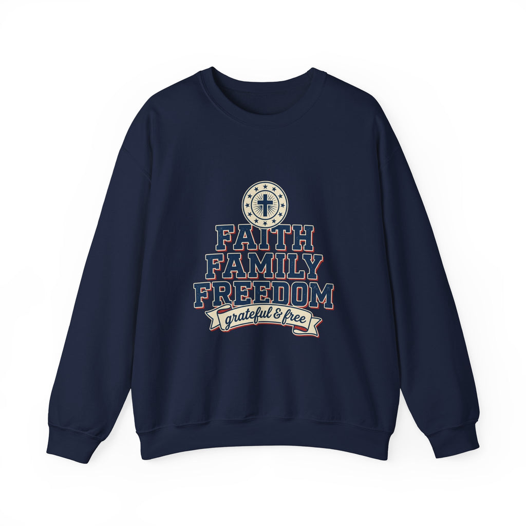 Faith Family Freedom Sweatshirt | Faith-based Patriotic, Vintage Americana