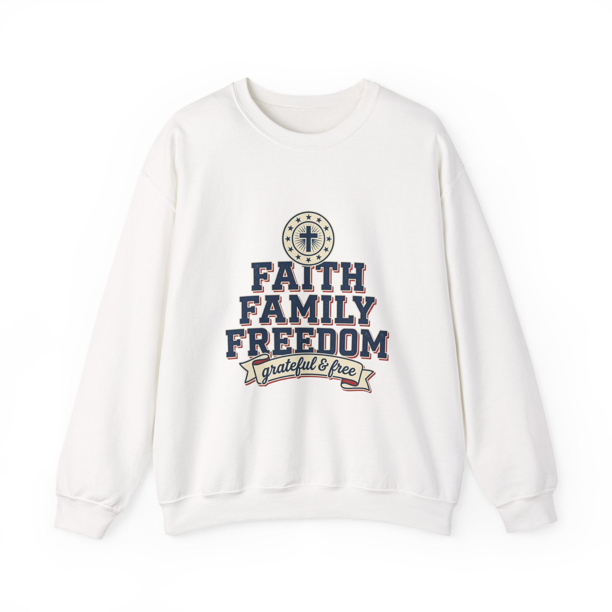 Faith Family Freedom Sweatshirt | Faith-based Patriotic, Vintage Americana