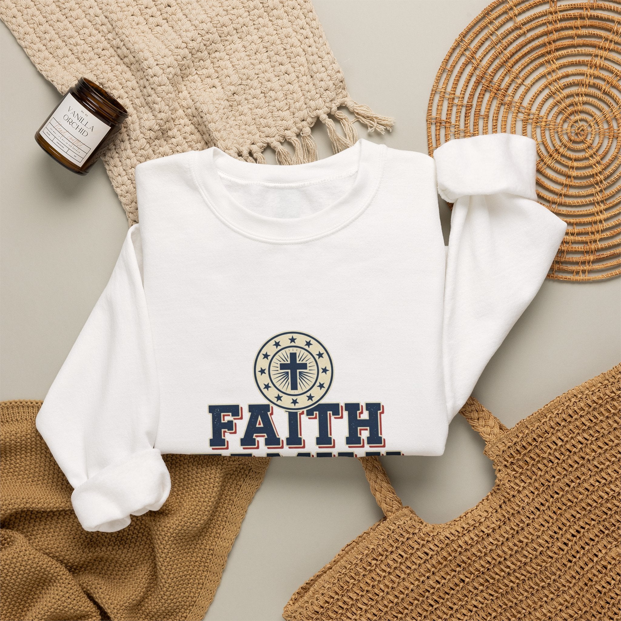 Faith Family Freedom Sweatshirt | Faith-based Patriotic, Vintage Americana