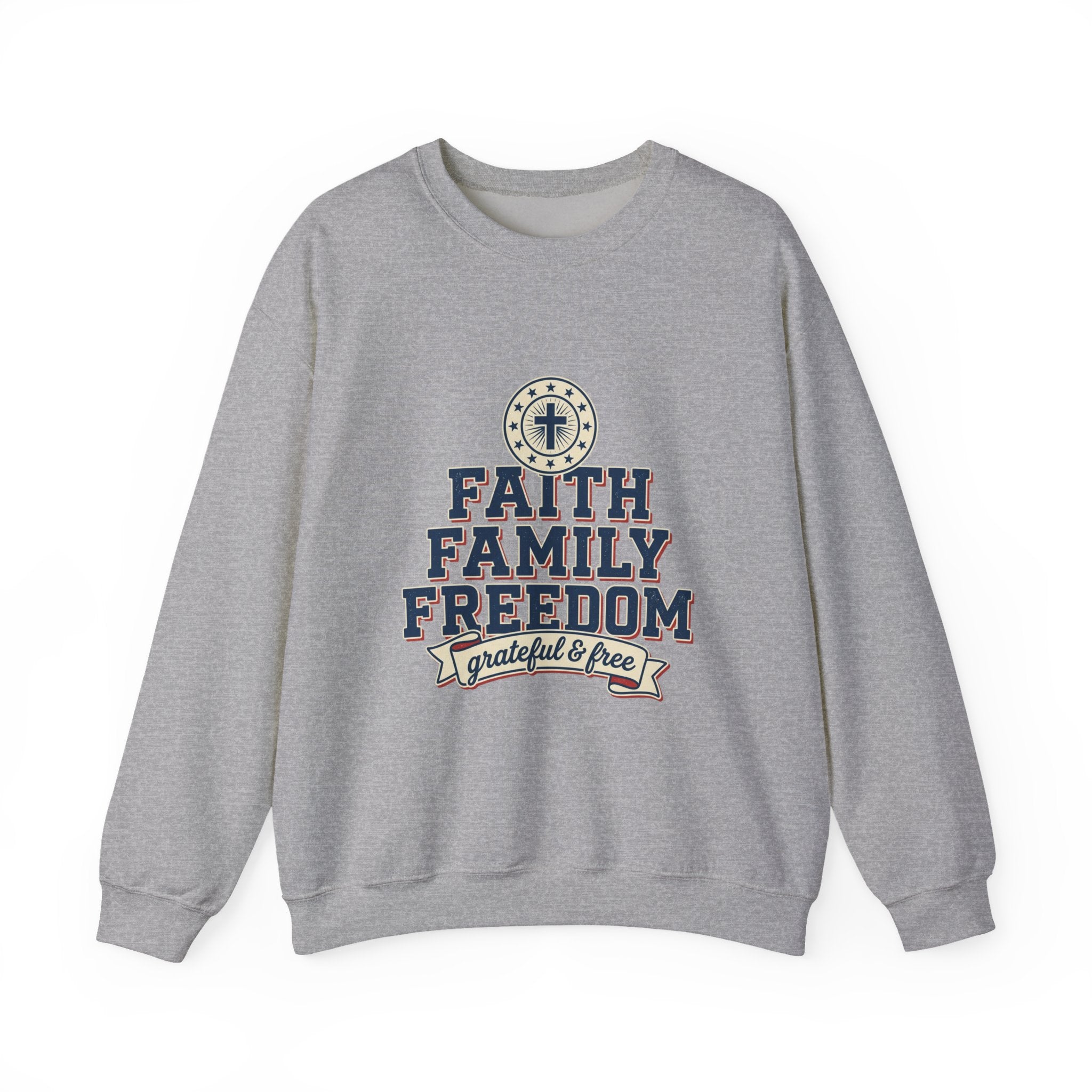 Faith Family Freedom Sweatshirt | Faith-based Patriotic, Vintage Americana