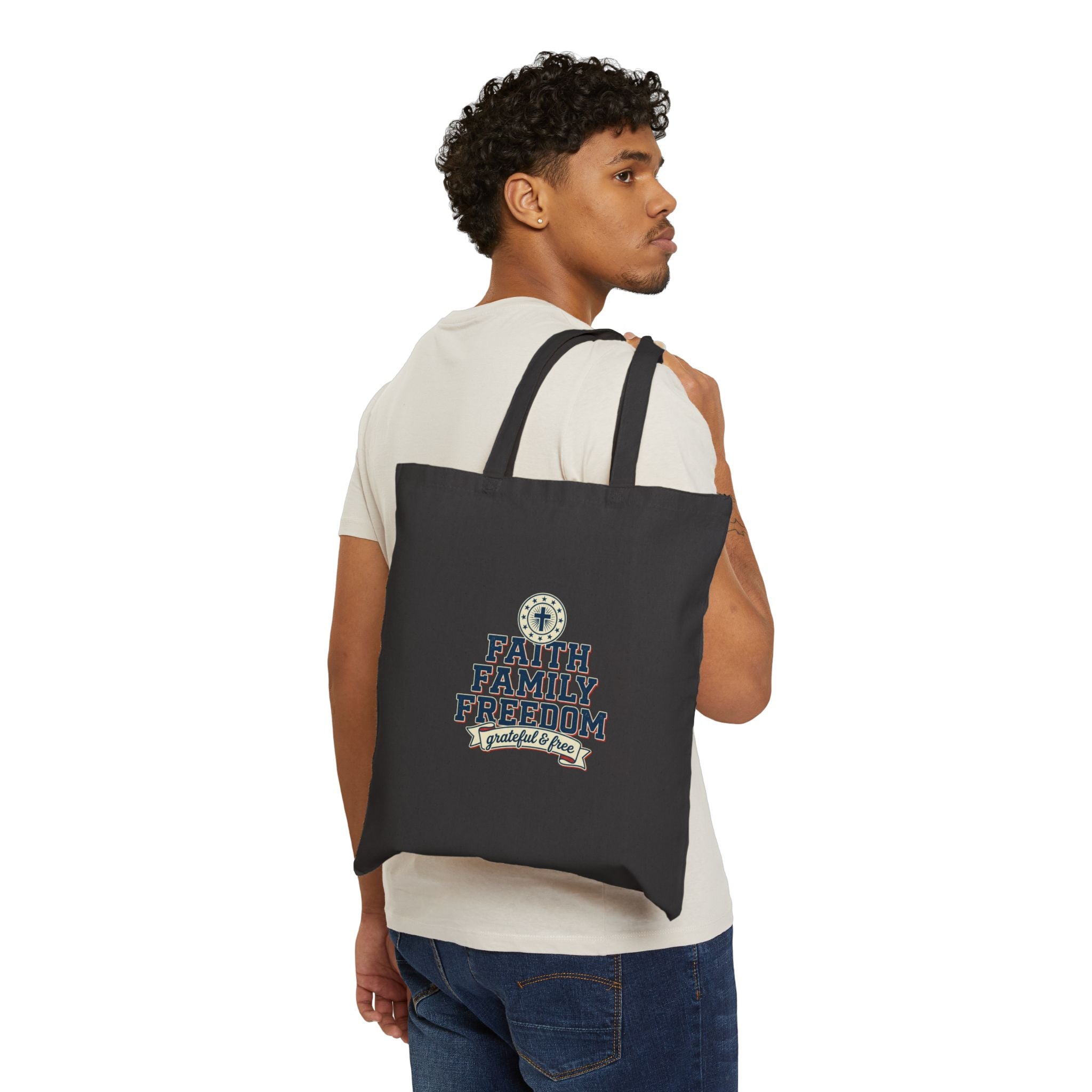 Faith Family Freedom Tote | Patriotic, Faith-based July 4th, Vintage Americana