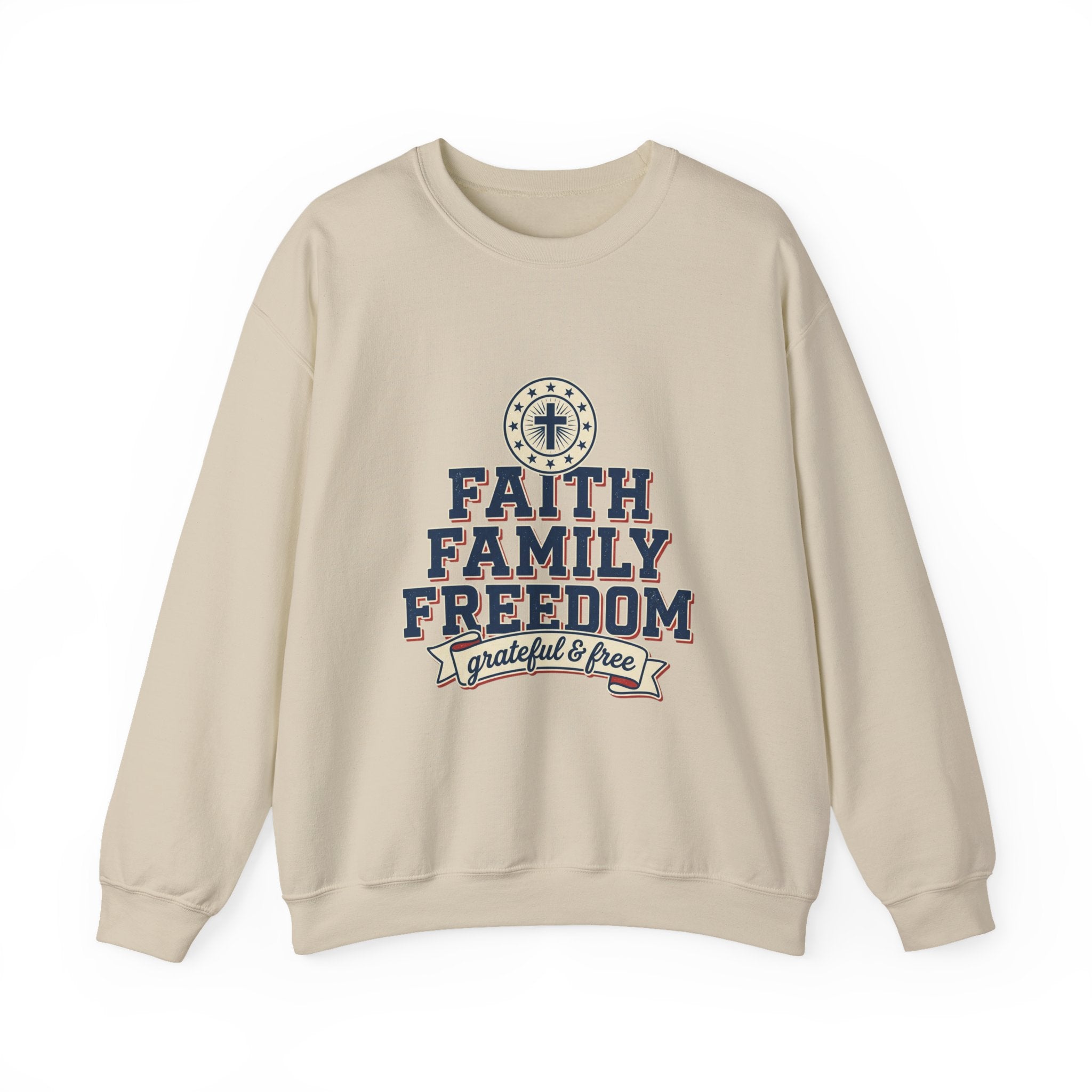Faith Family Freedom Sweatshirt | Faith-based Patriotic, Vintage Americana