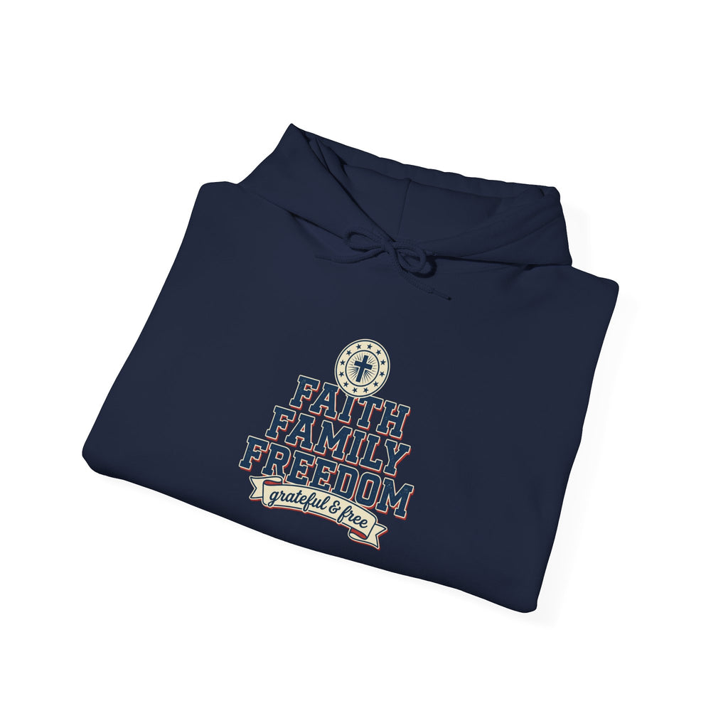 Faith Family Freedom Hoodie | patriotic, faith-based vintage Americana