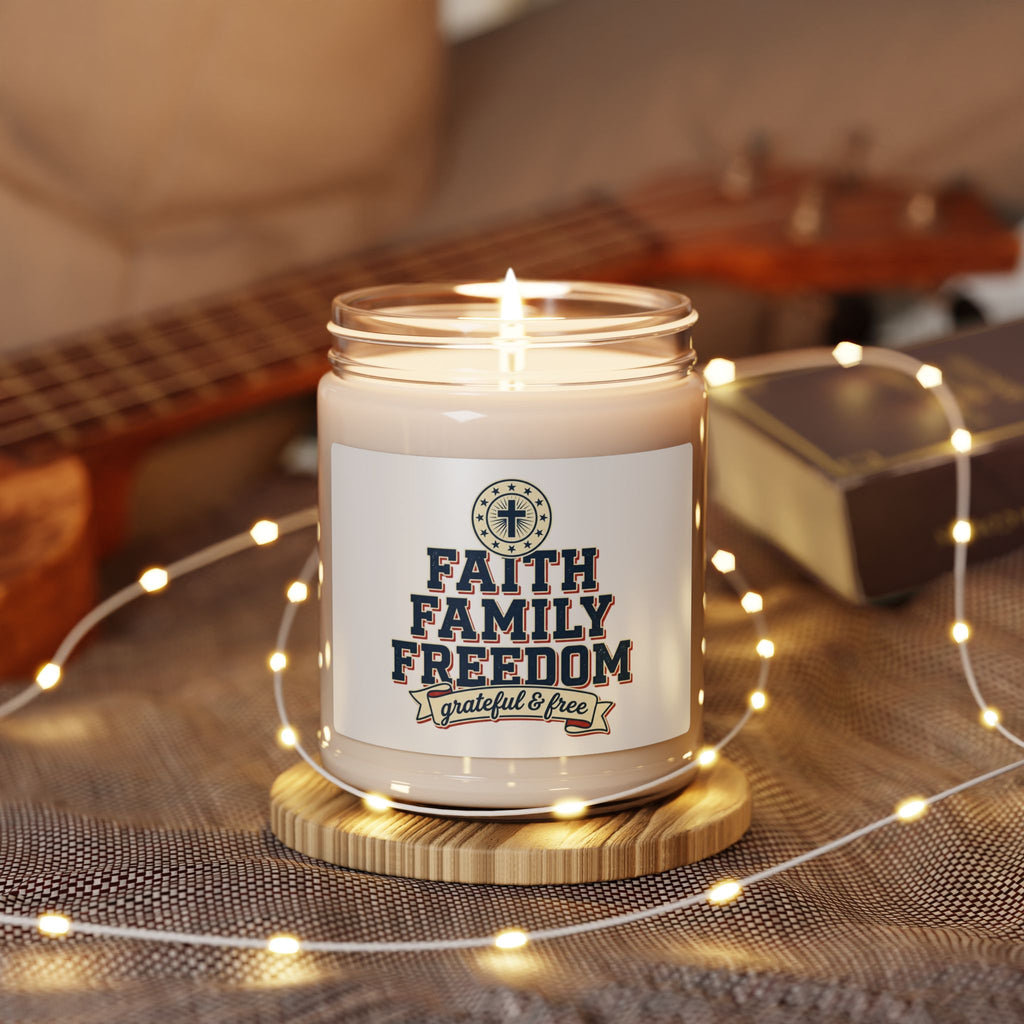 Faith Family Freedom Candle | Patriotic Faith-Based, Vintage Americana 4th of July