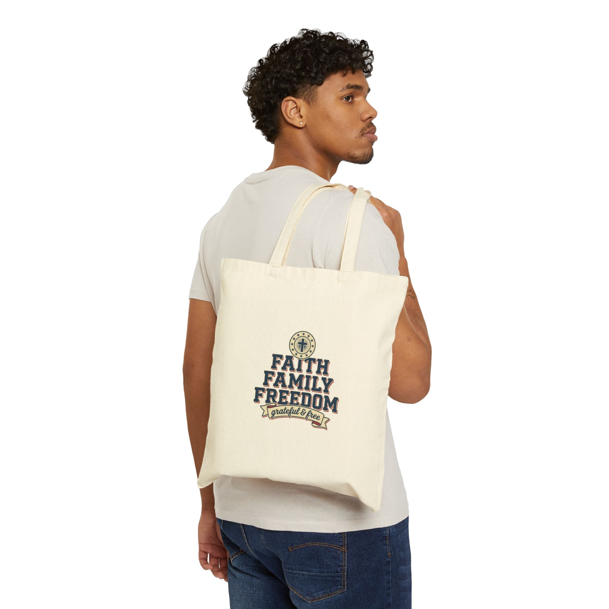 Faith Family Freedom Tote | Patriotic, Faith-based July 4th, Vintage Americana