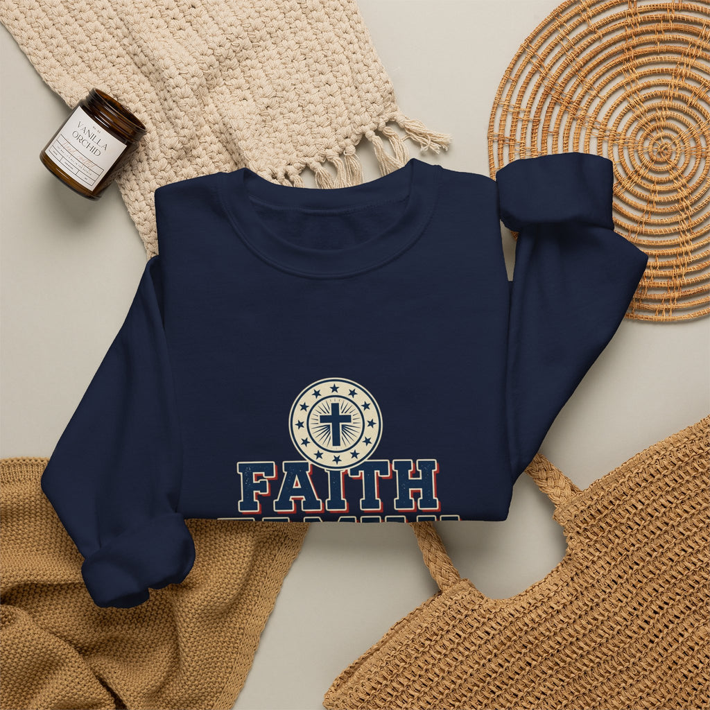 Faith Family Freedom Sweatshirt | Faith-based Patriotic, Vintage Americana
