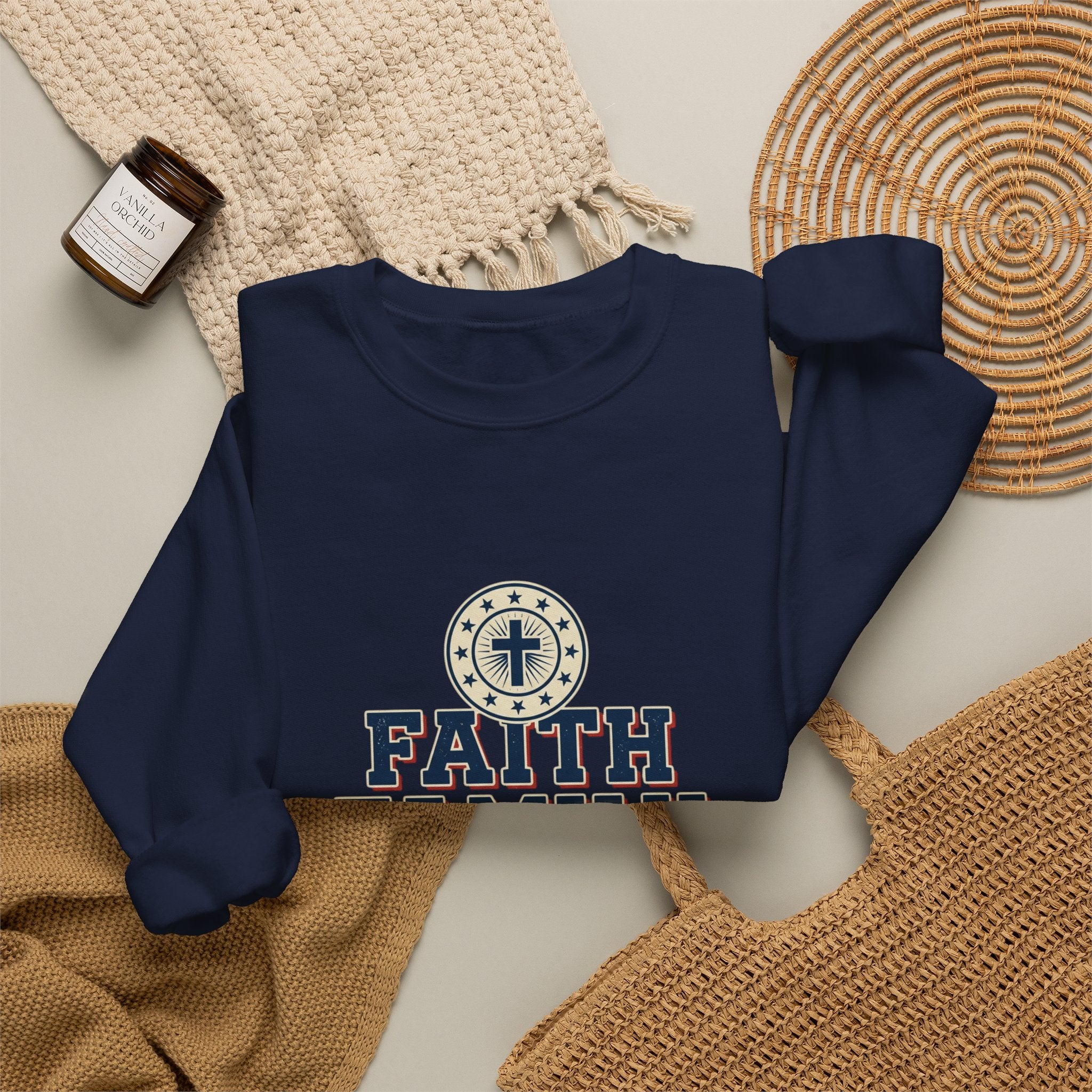 Faith Family Freedom Sweatshirt | Faith-based Patriotic, Vintage Americana