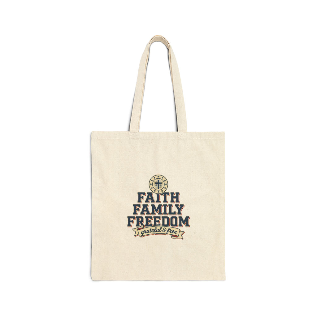 Faith Family Freedom Tote | Patriotic, Faith-based July 4th, Vintage Americana