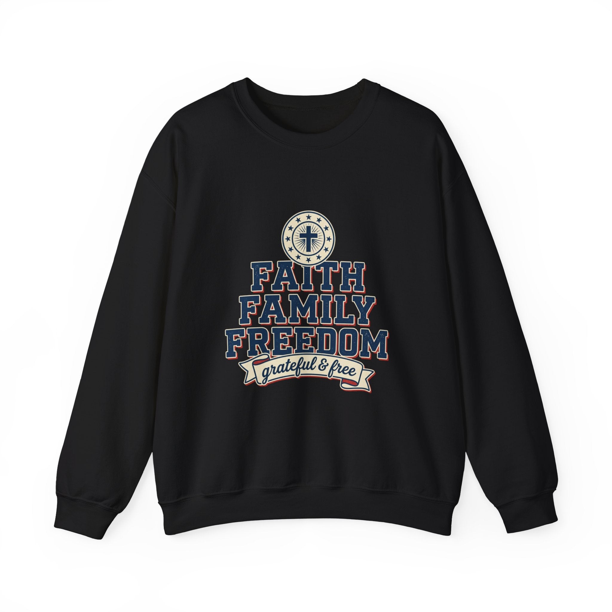 Faith Family Freedom Sweatshirt | Faith-based Patriotic, Vintage Americana