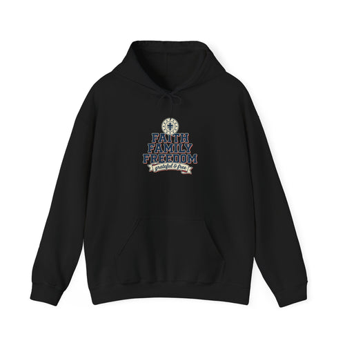 Faith Family Freedom Hoodie | patriotic, faith-based vintage Americana